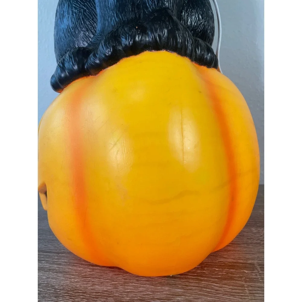 Ashland Halloween Black Cat Pumpkin Blow Mold Light Up Outdoor Decor 24 Inch